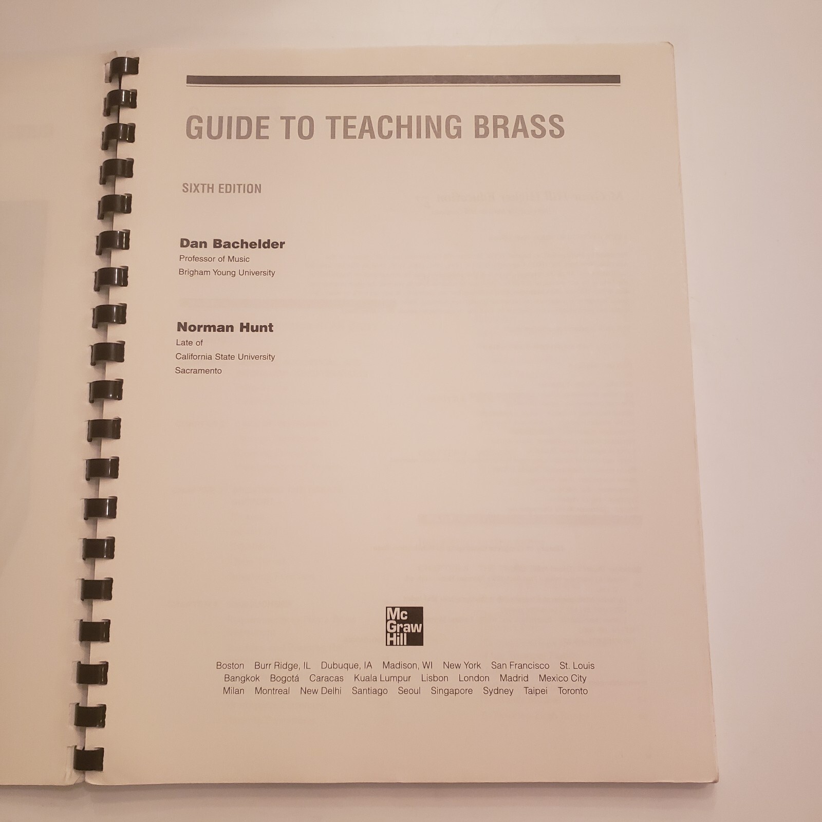 Guide To Teaching Brass Plastic Comb by Bachelder Dan Hunt Norman Book Music Vtg