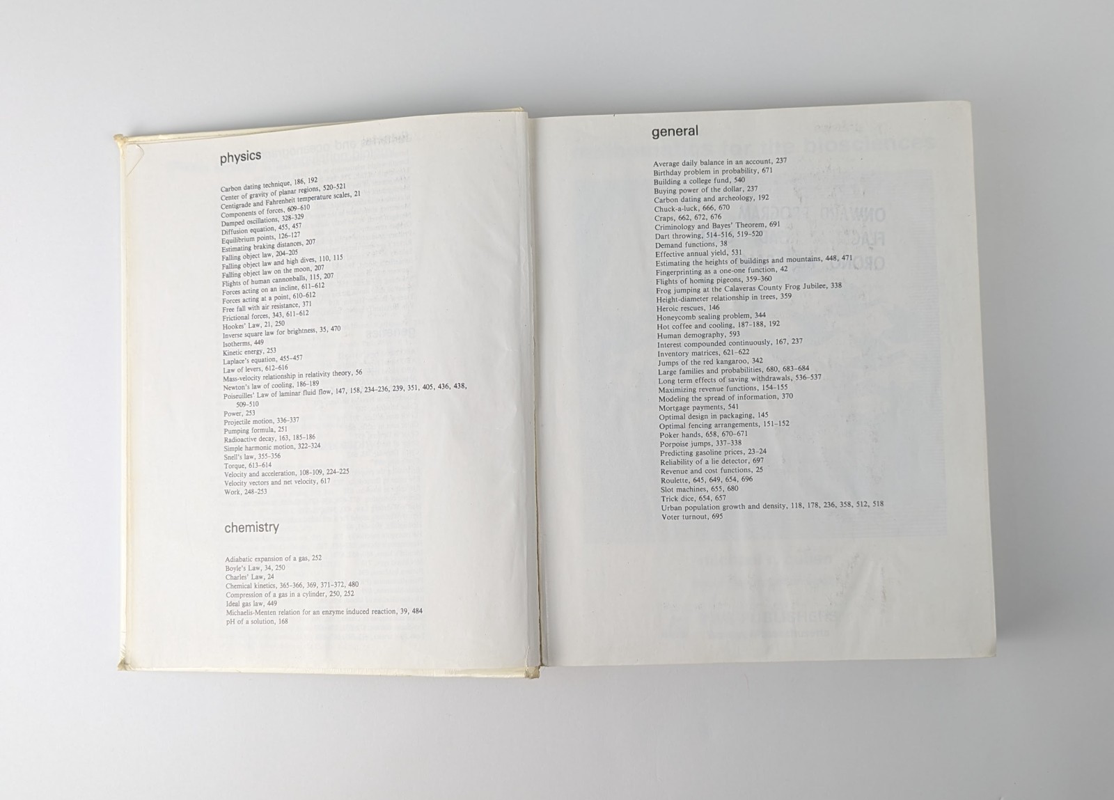 Mathematics for the Biosciences Hardcover Book Michael R. Cullen 1983 Pages 712