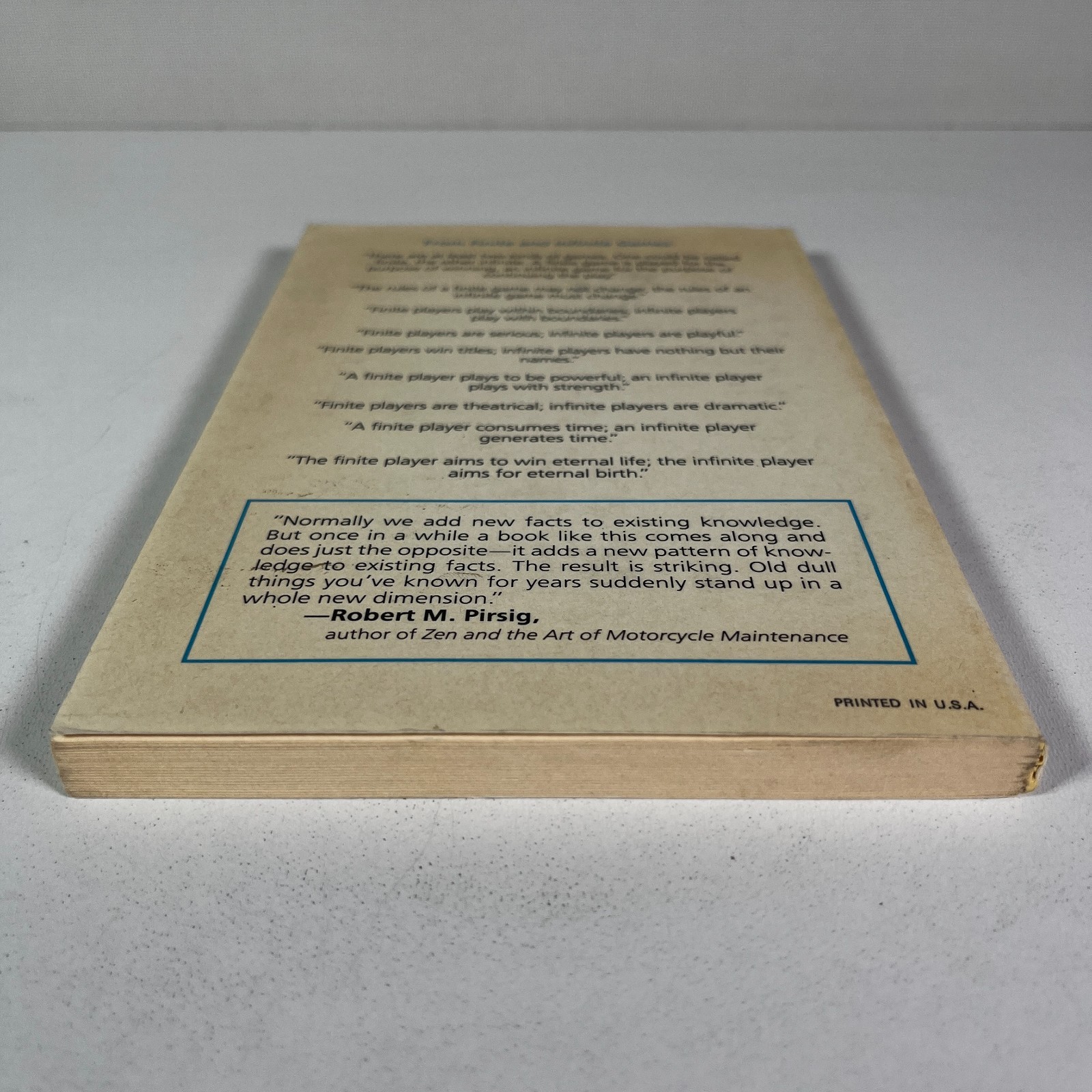 Finite and Infinite Games: A Vision of Life as – James P. Carse (1986, PB) Book