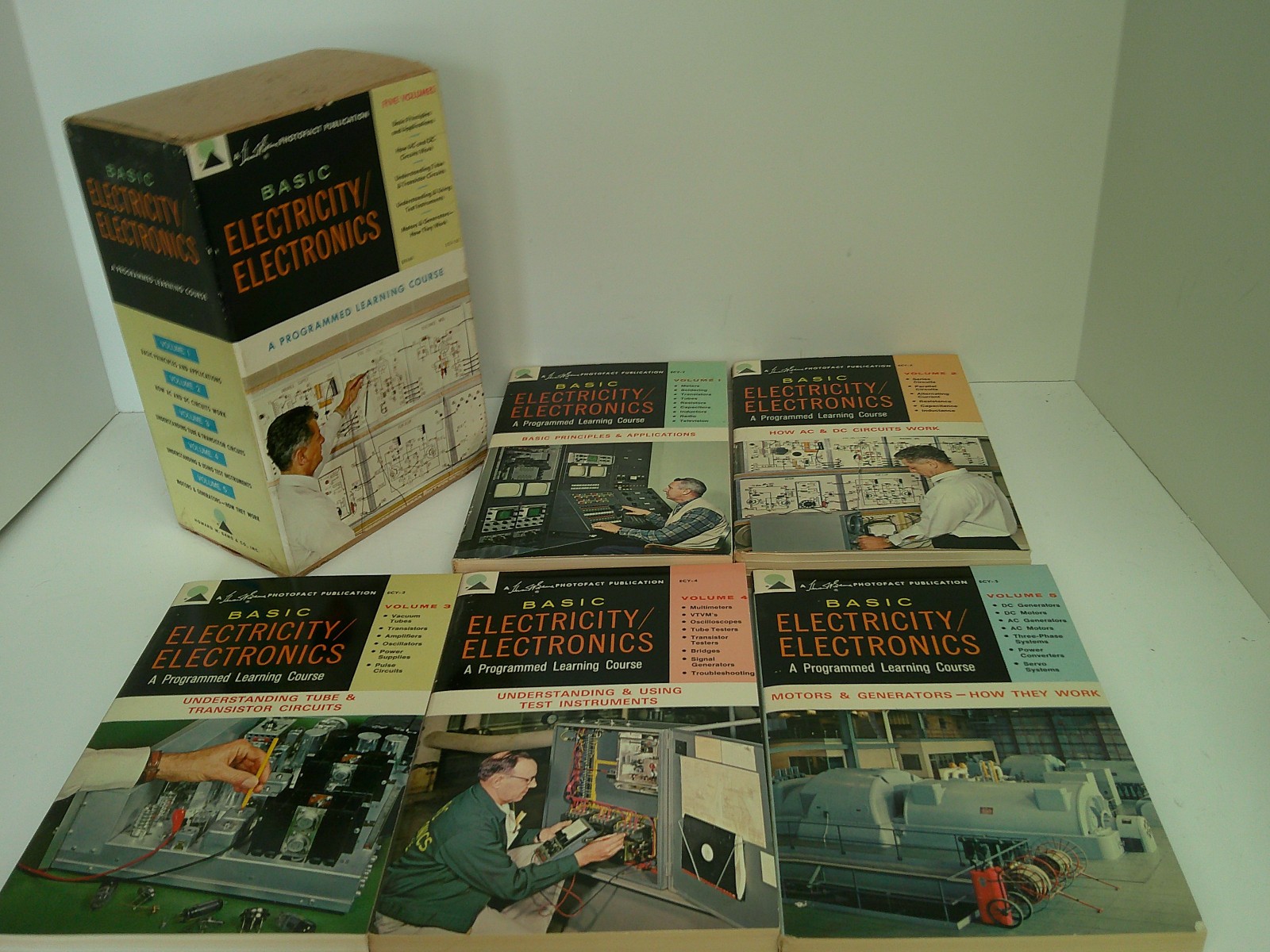 Vintage 5 Volume Howard W Sams & Co 1964 Basic Electricity/Electronics Book Set