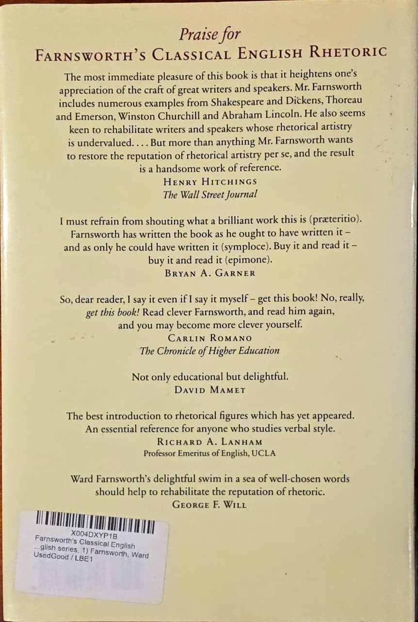Farnsworth’s Classical English Rhetoric Farnsworth, Ward