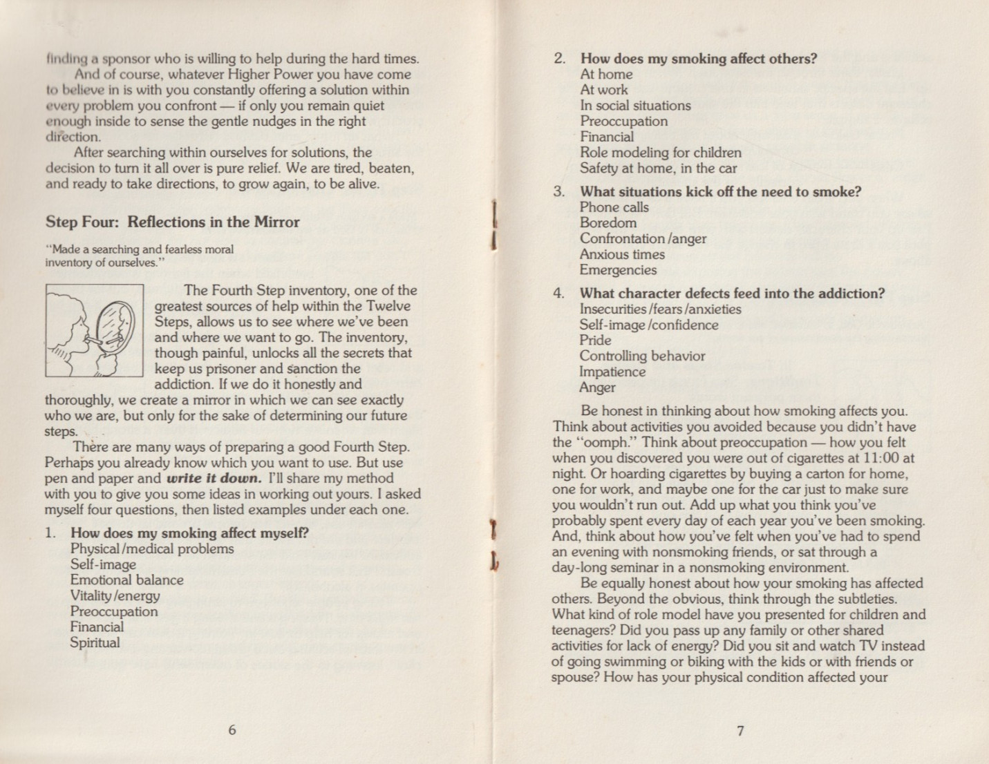 The Twelve Steps for Smokers by Jeanne E., Hazelden, 1984 1st, 16 pages, G