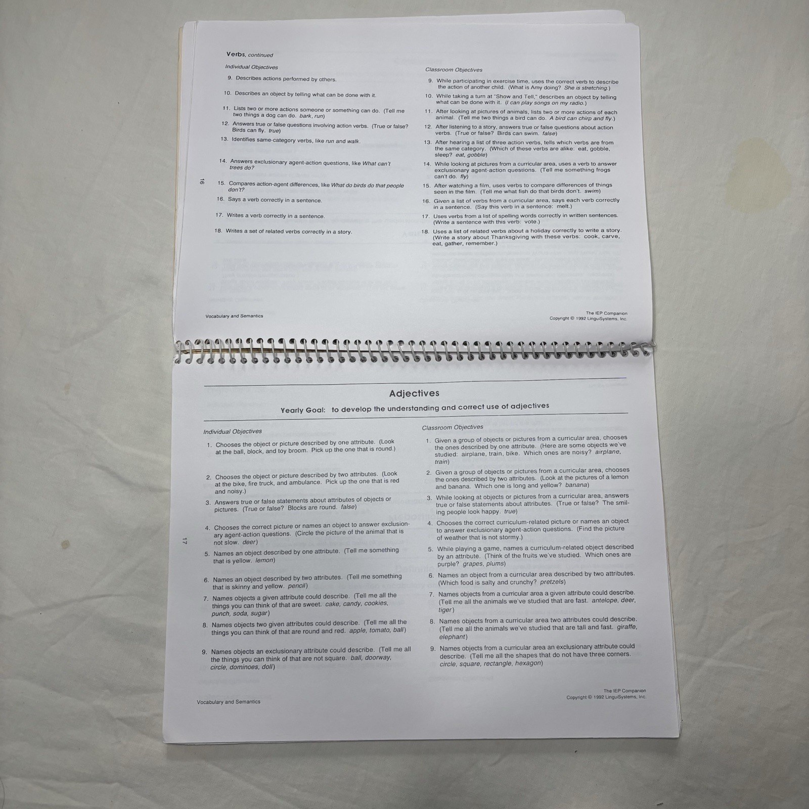 IEP Companion : Communication Goals for Therapy in and Out of the Classroom