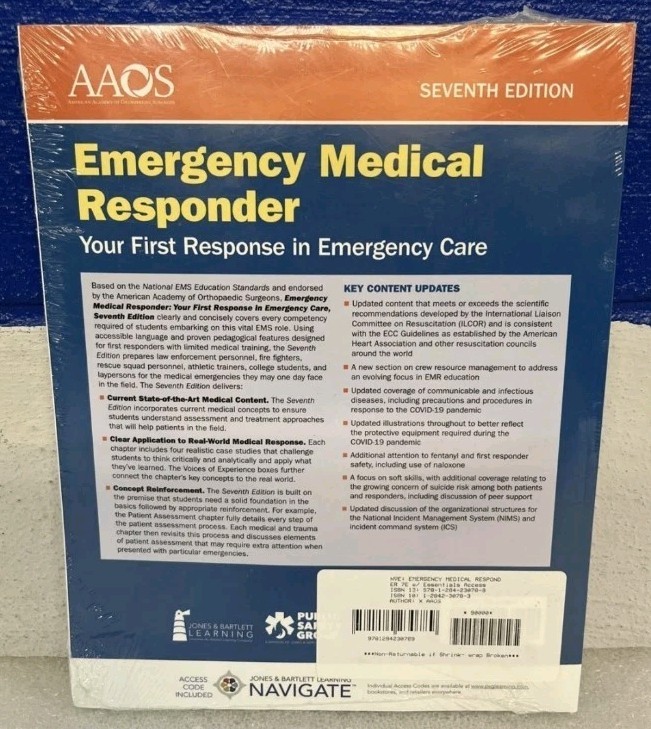 Emergency Medical Responder First Response In Emergency Care Seventh Edition New