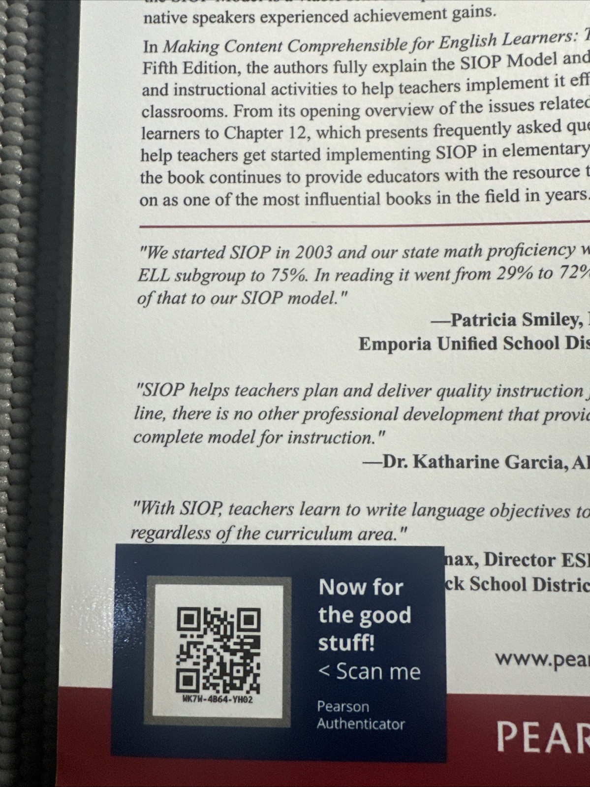 Making Content Comprehensible for English Learners: The SIOP Model