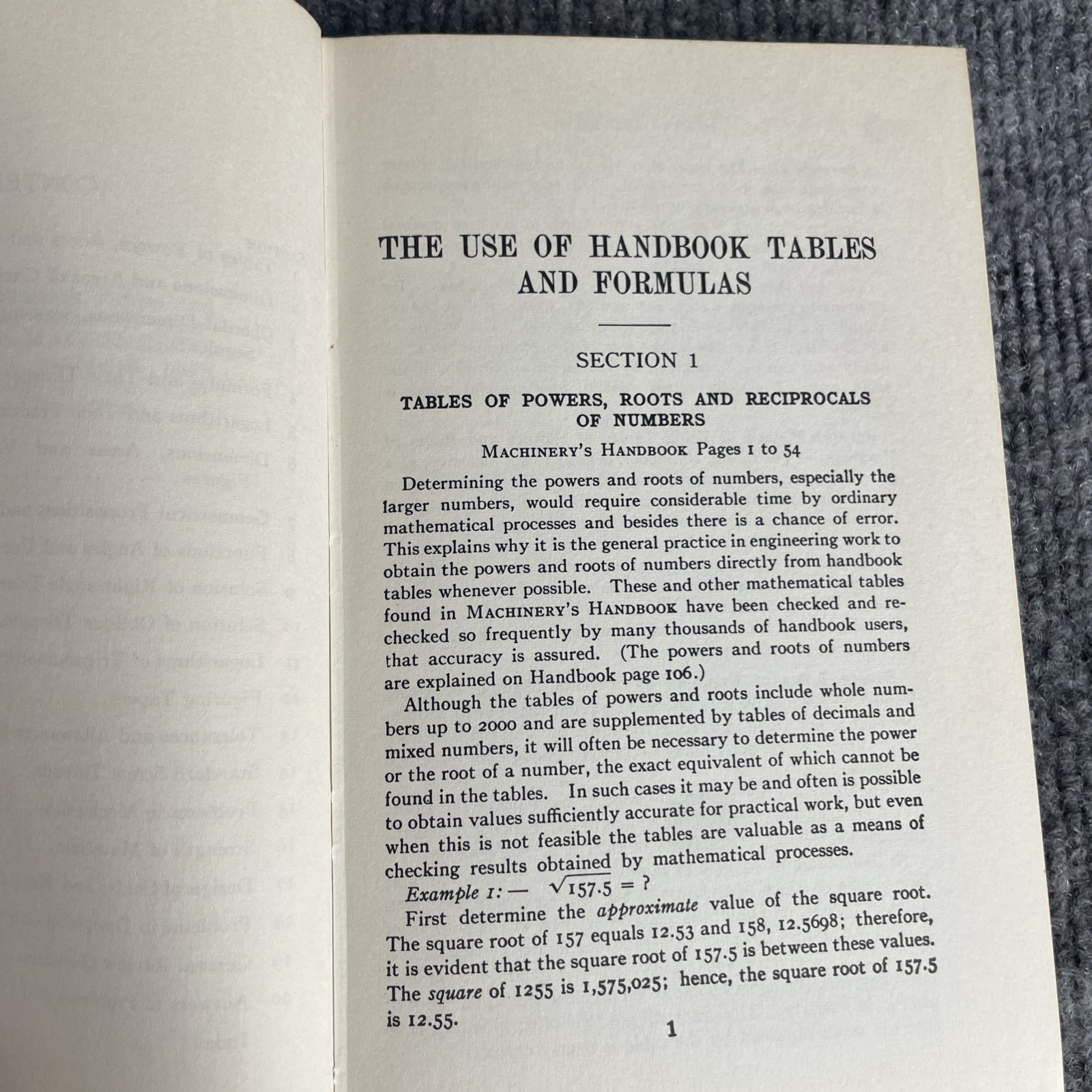 The Use Of Handbook Tables and Formulas Machinery Hardcover 1964 John M. Amiss