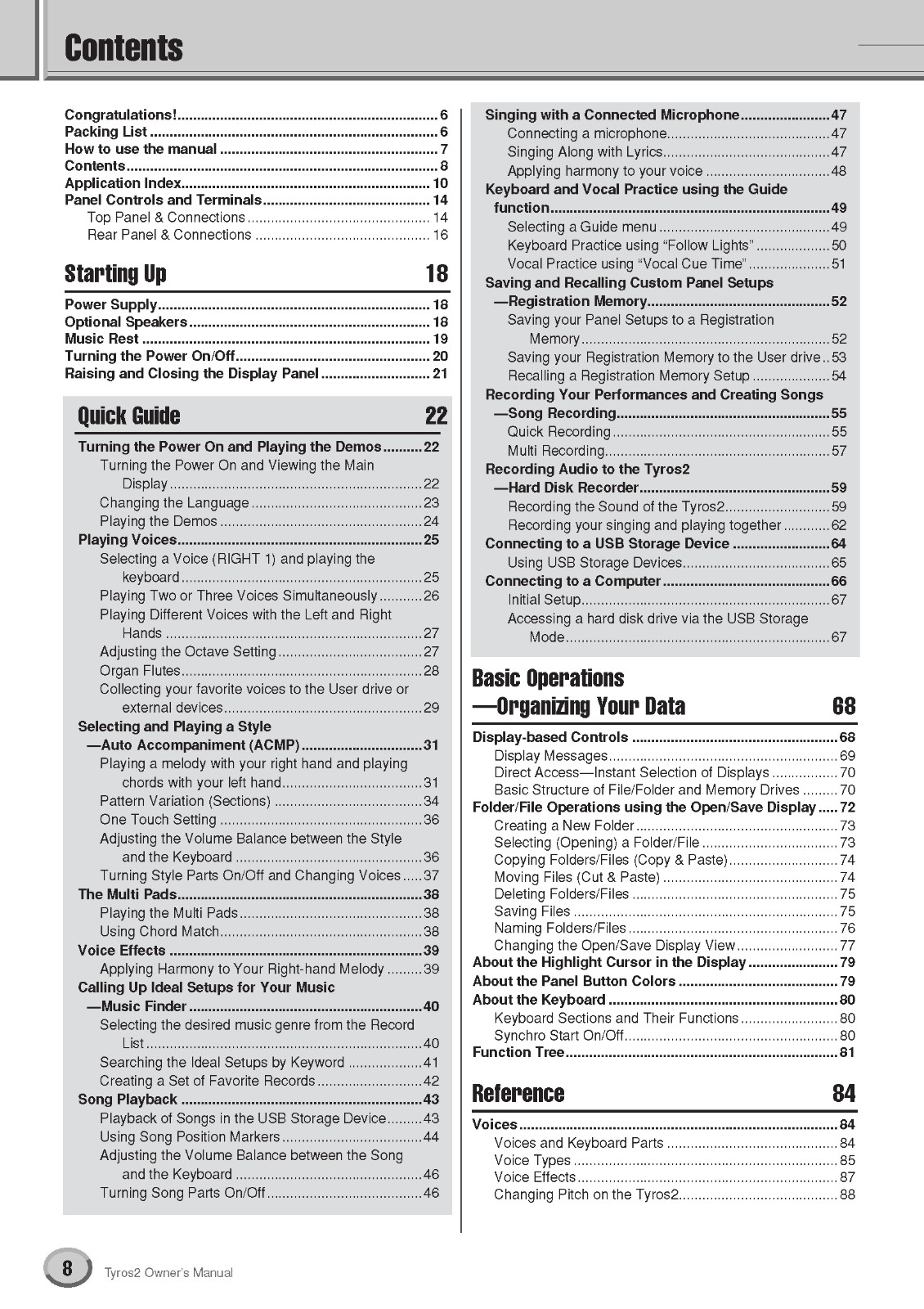 Yamaha TYROS 2 Instruction Manual: 240 Pages & Protective Covers!