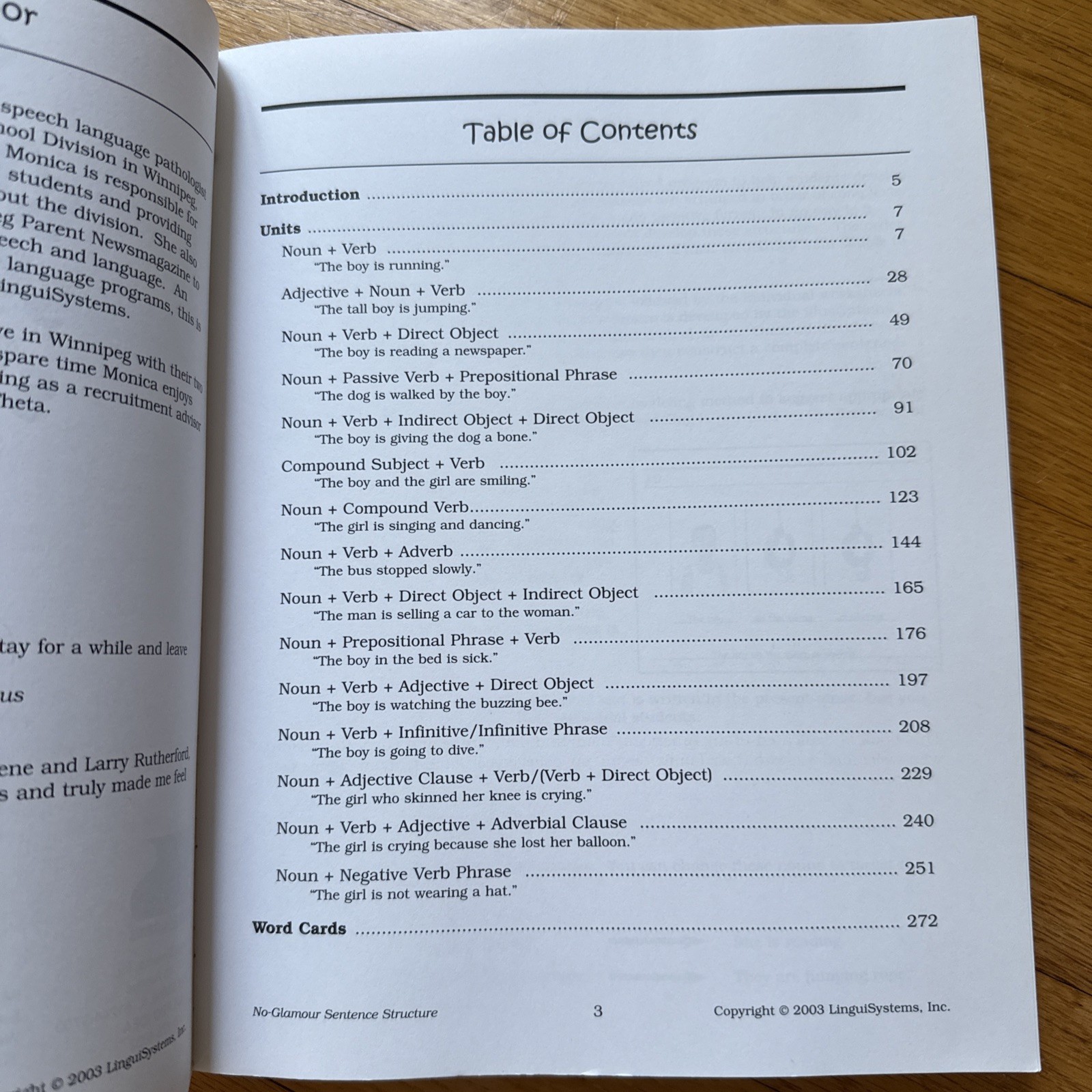 No-Glamour Sentence Structure Book for SYNTAX- Monica Gustafson SPEECH THERAPY