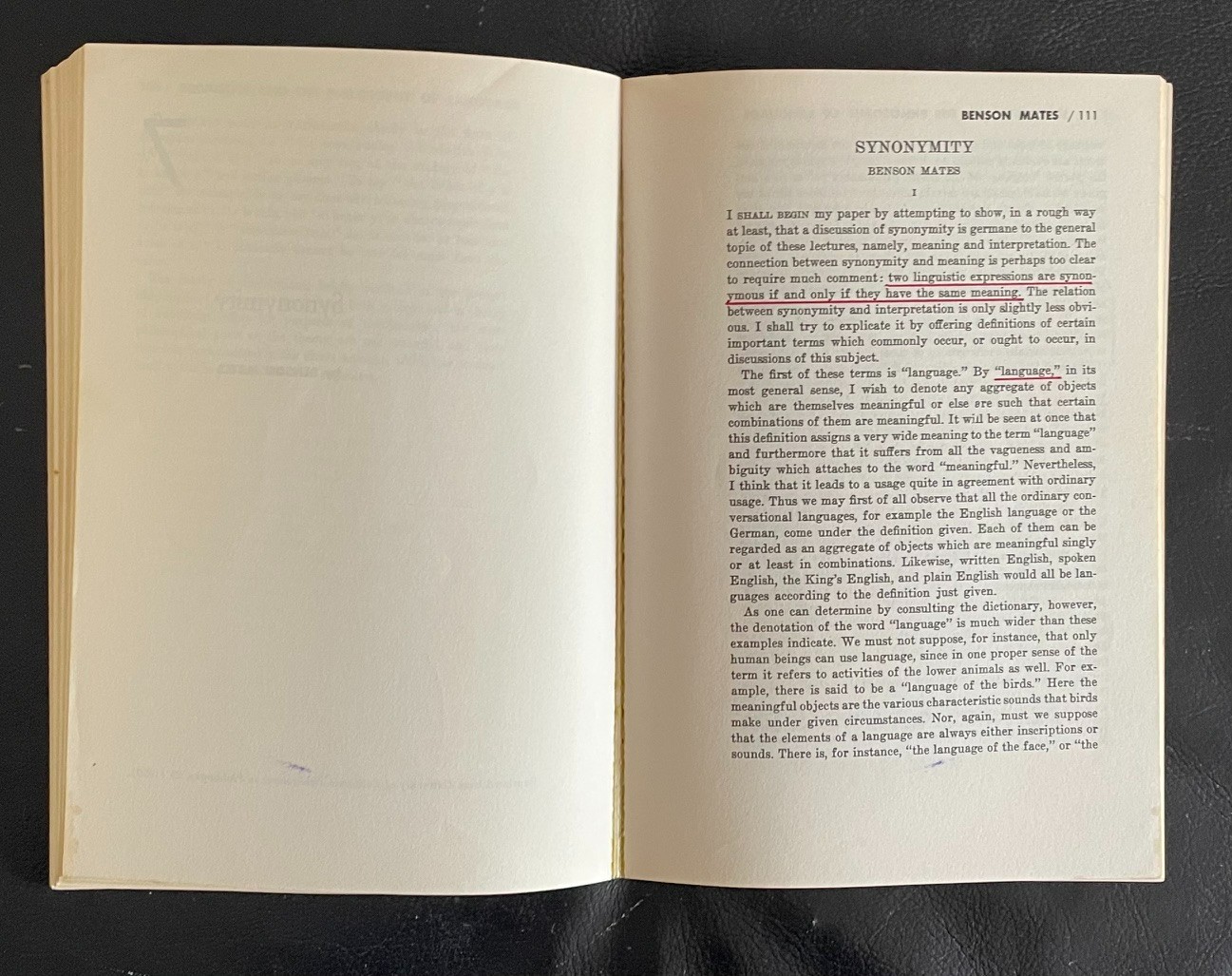 Semantics and the Philosophy of Language Linsky