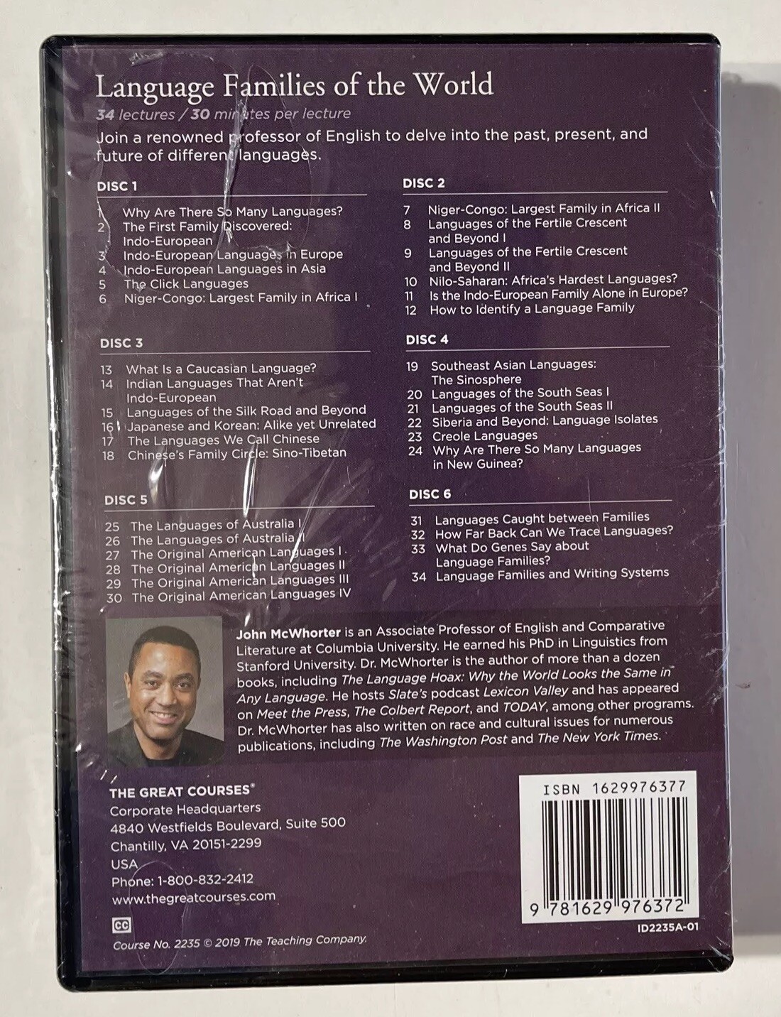 DVD Language Families of the World by John McWhorter NEW Great Courses