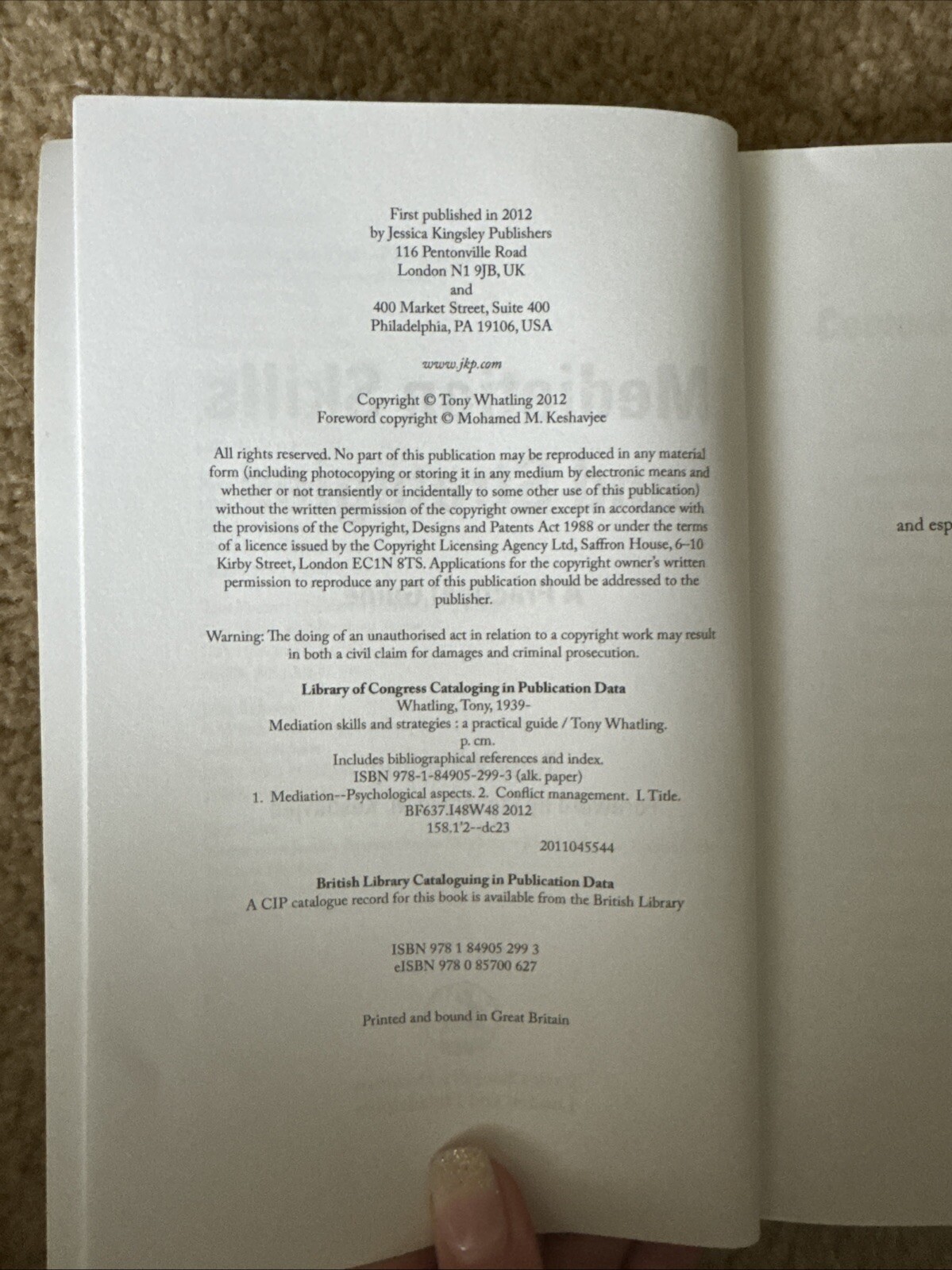 Mediation Skills and Strategies : A Practical Guide by Tony Whatling (2012)