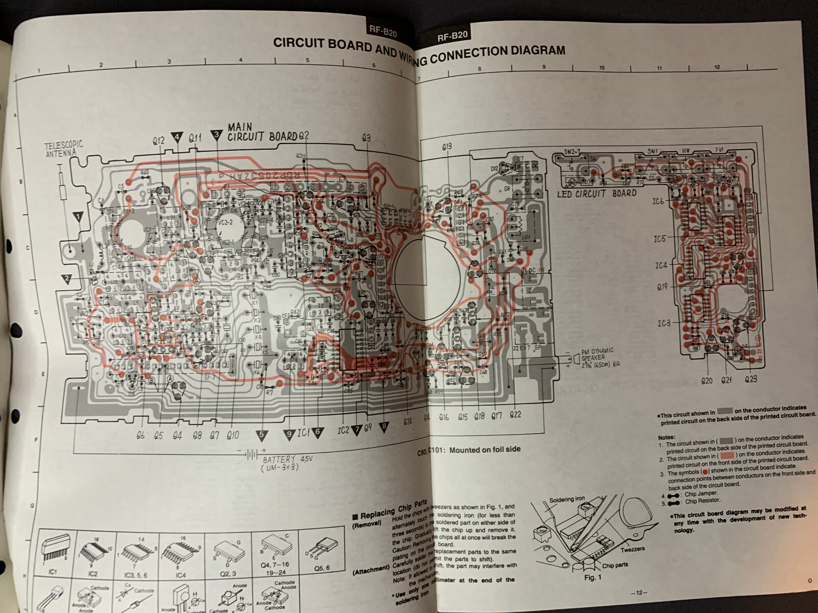 Panasonic RF-B20 FM-MW-LW-SW 9-Band Portable Radio ORIGINAL Service Manual