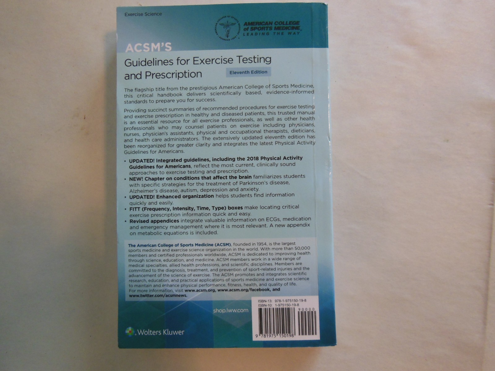 Lippincott Connect-Acsm Ser.: ACSM’s Guidelines for Exercise Testing and…