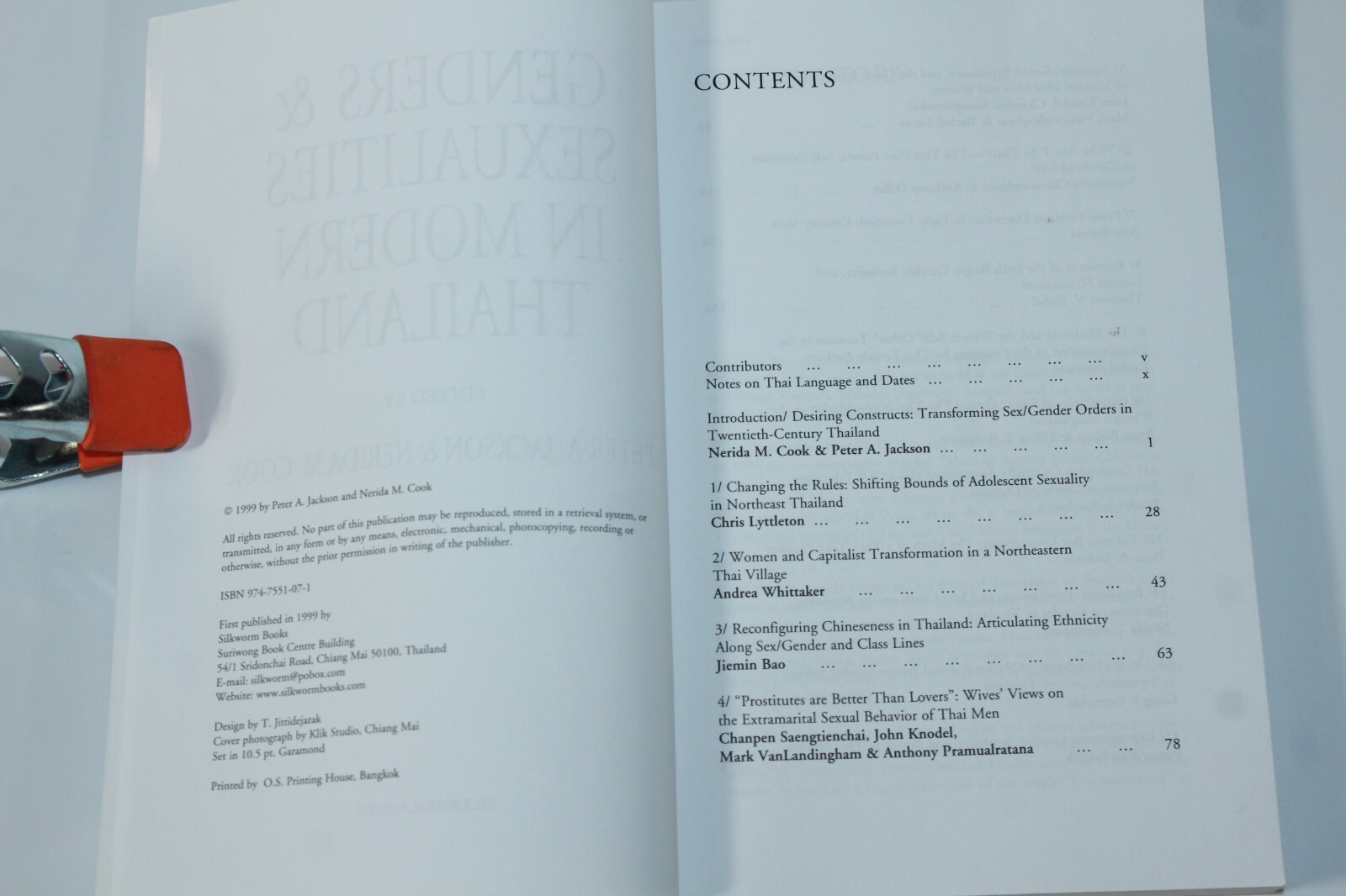 Genders and Sexualities in Modern Thailand by Nerida Cook & Peter Jackson (2000)