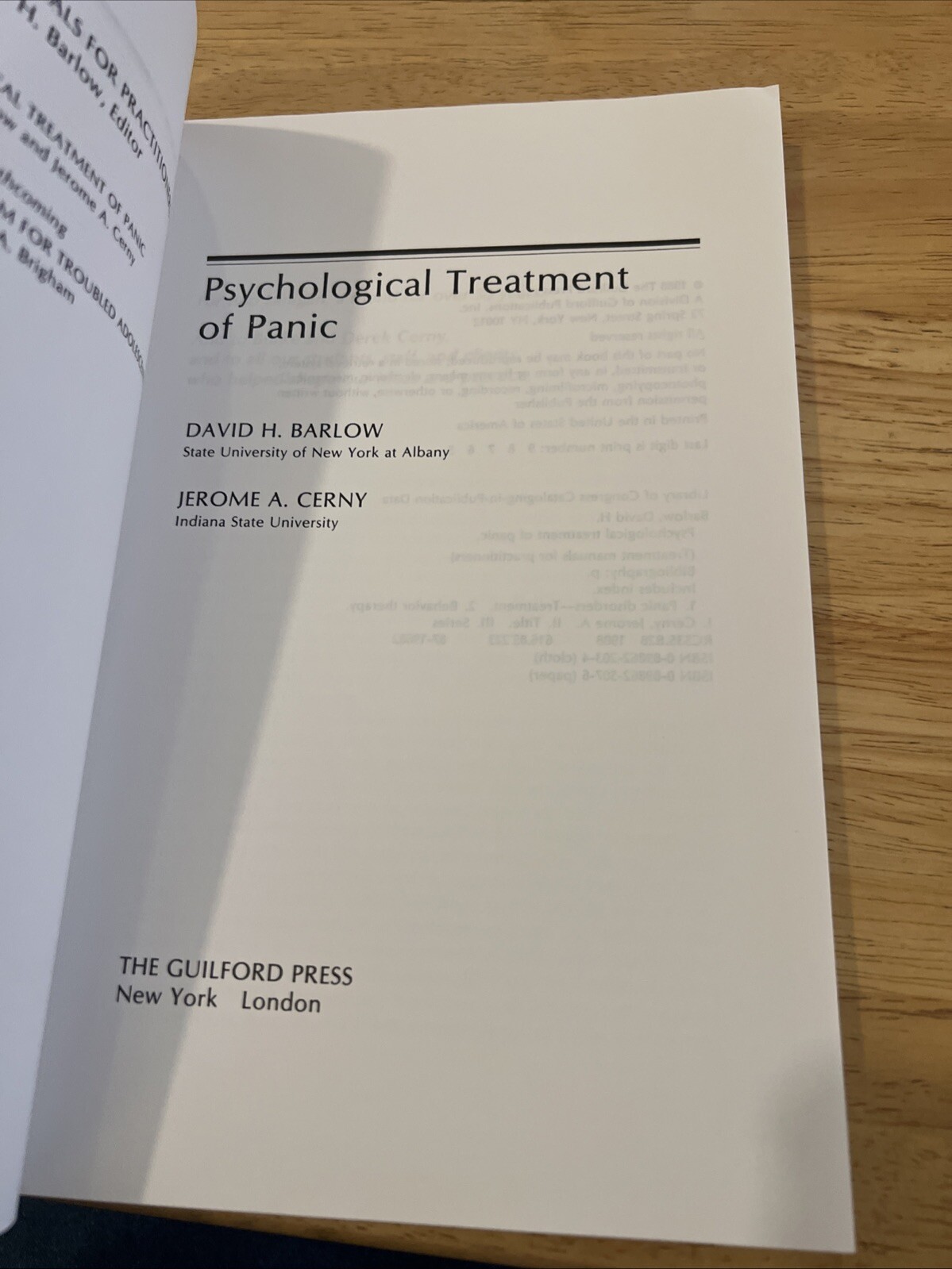 Psychological Treatment of Panic by PhD Barlow, David H: Paperback