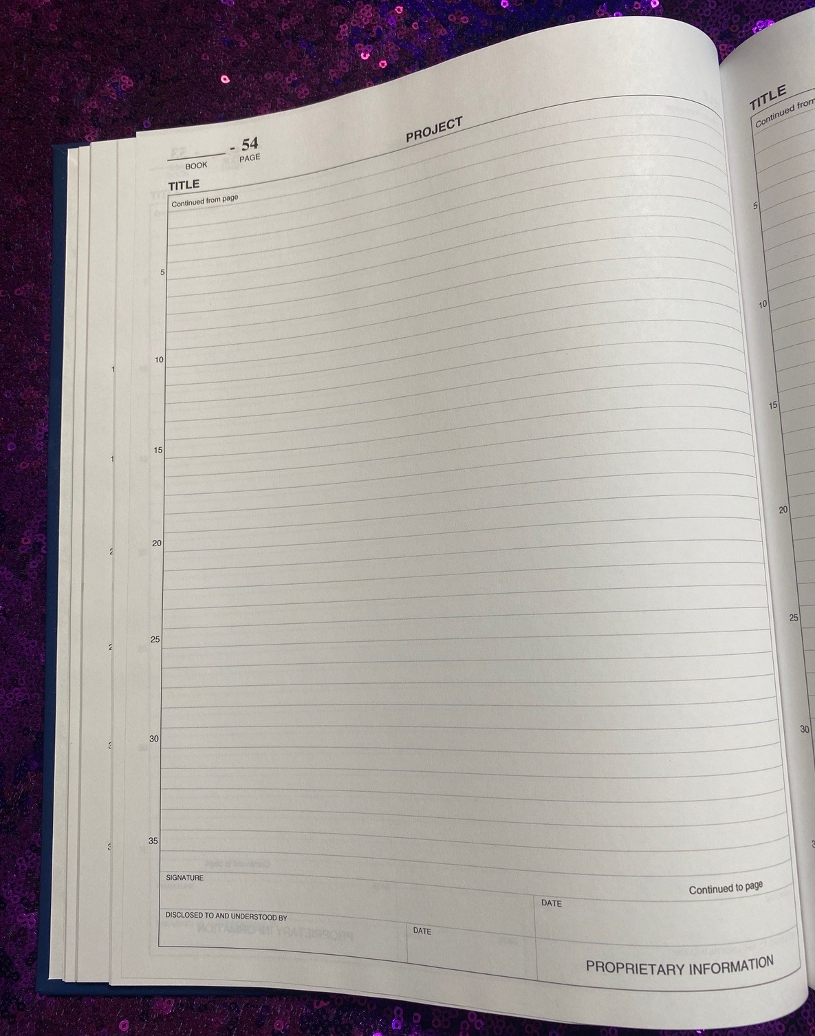 2x BookFactory Blue Scientific Notebook 84 Pages Each Hard Cover Blue Lab Notebo