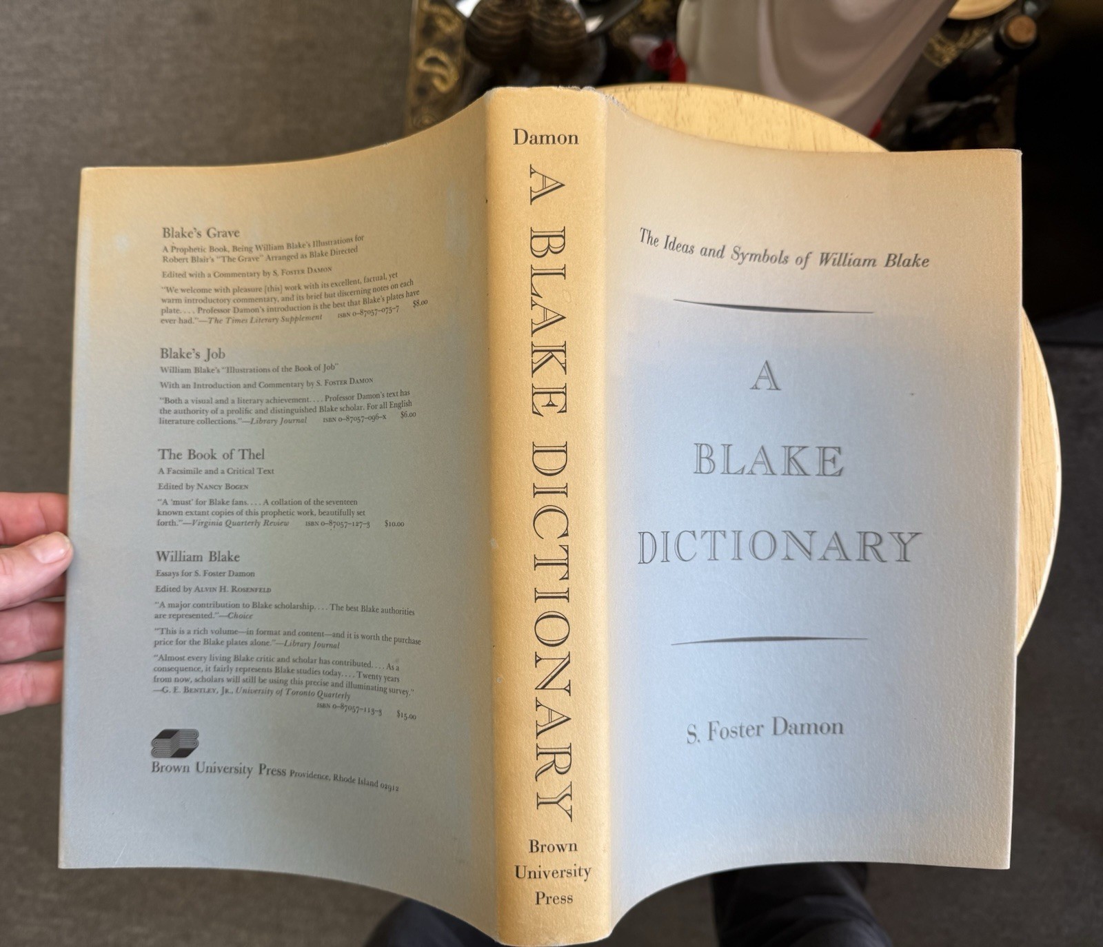 A Blake Dictionary By S. Foster Damon ( Hardcover / 1973)