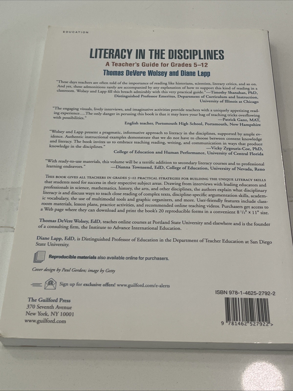 Literacy in the Disciplines: A Teacher’s Guide for Grades 5-12