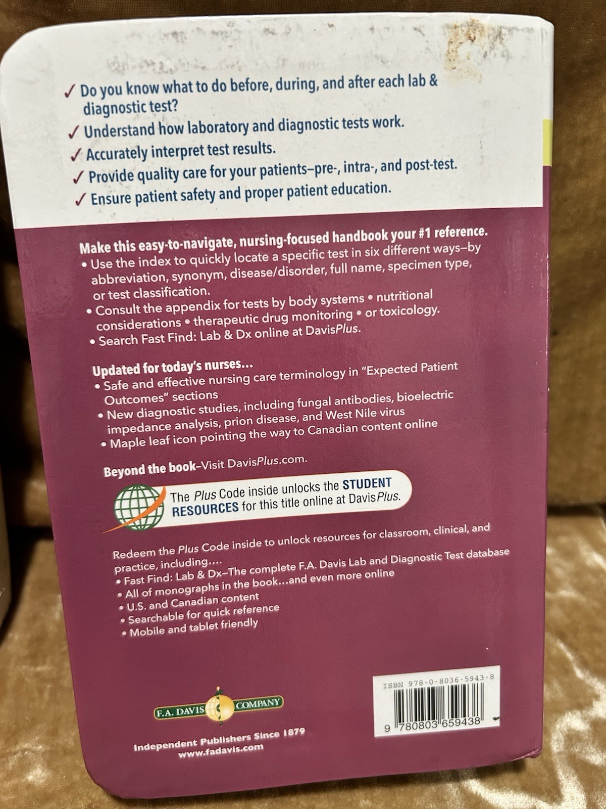 F.A. Davis Davis’s Comprehensive Handbook of Lab & Diagnostic Tests 7th PB 2015