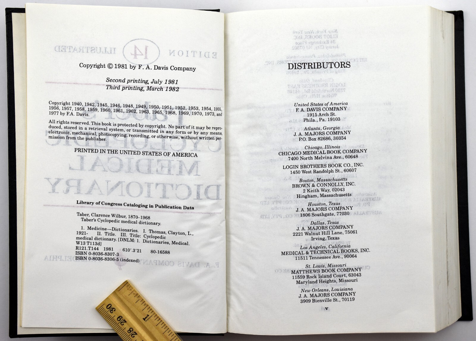 Taber’s Cyclopedic Medical Dictionary,14th Edition Illustrated Hardcover HC 1982