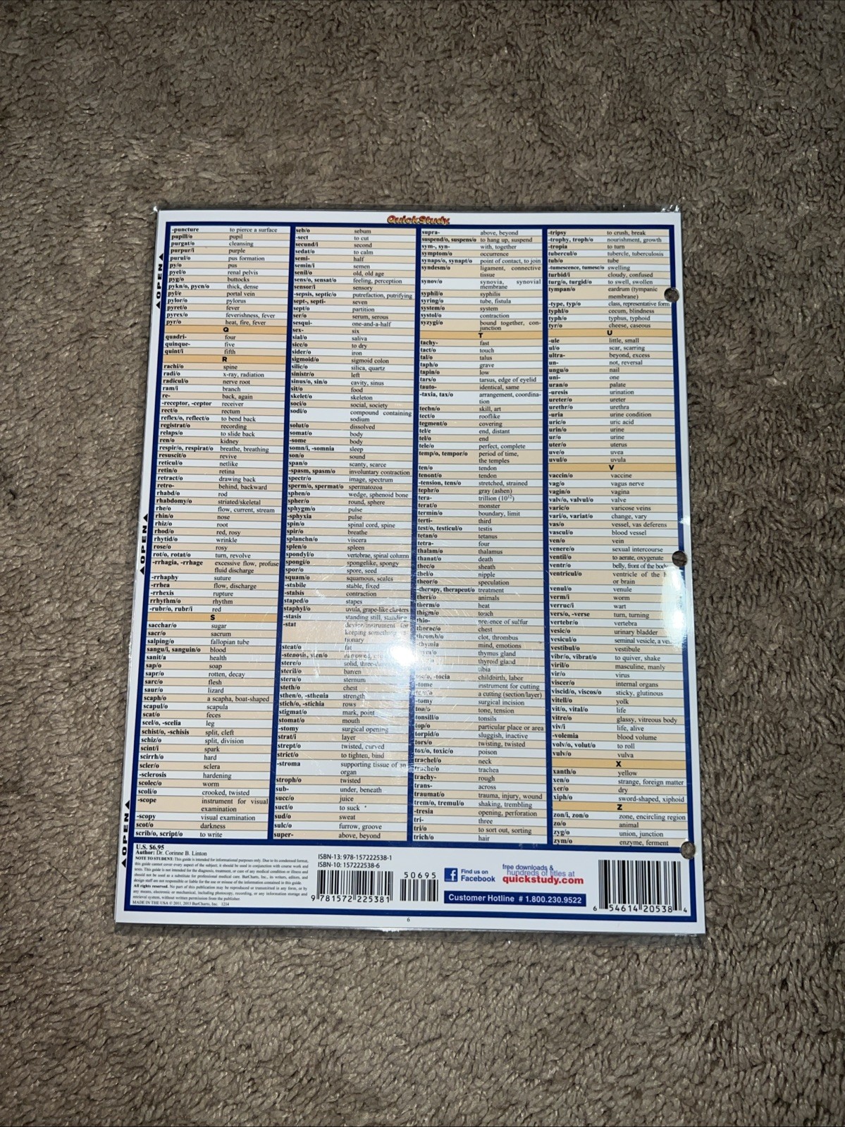 Medical Terminology: the Basics : A QuickStudy Laminated Reference