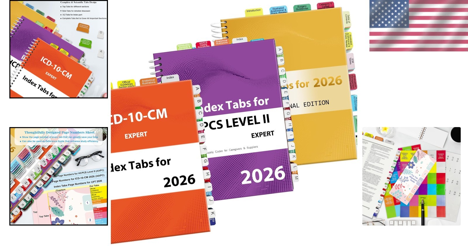 Professional 2026 CPT ICD-10 HCPCS Tabs: Laminated, Scientific Design, Quick Nav