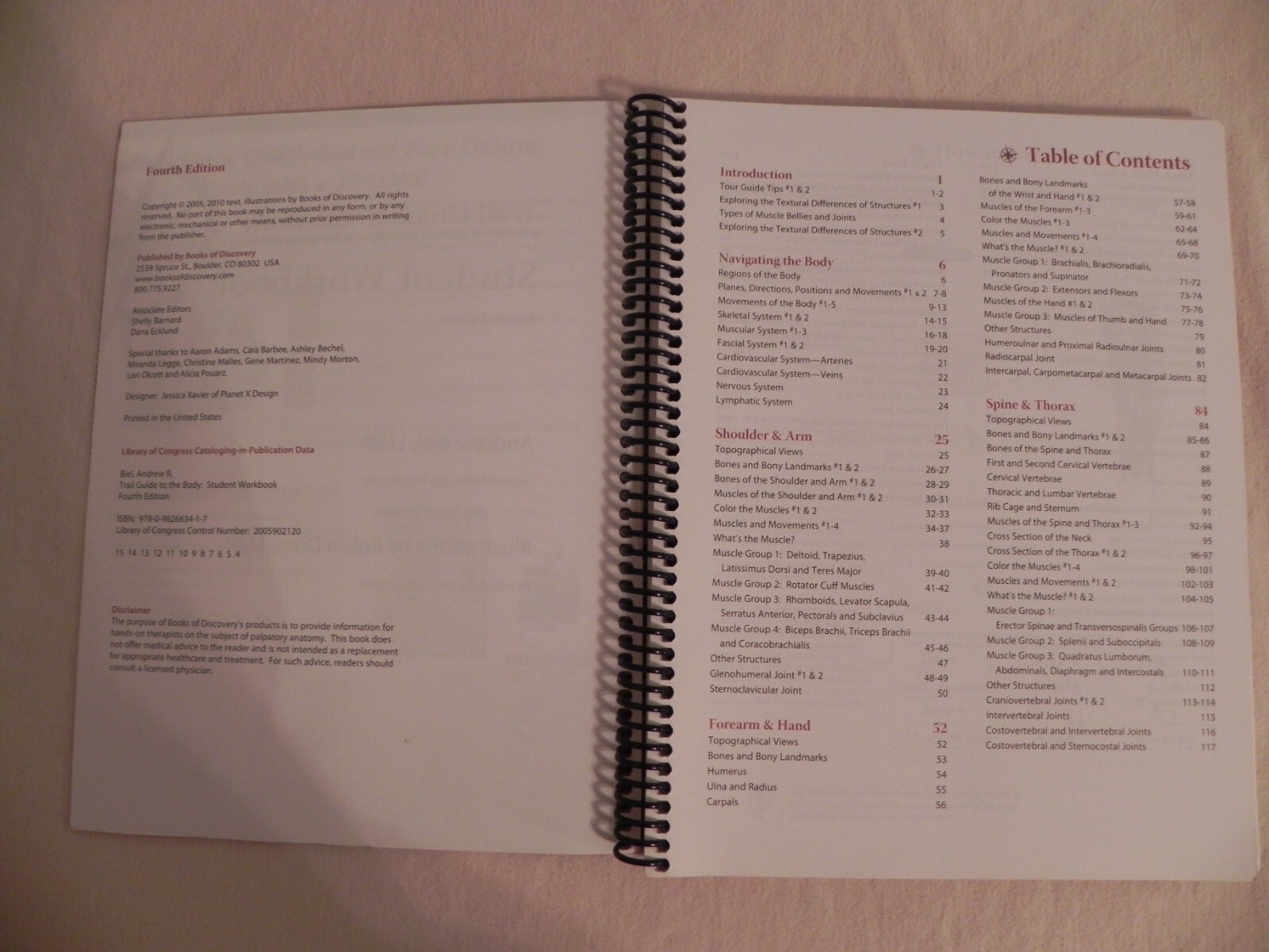 Trail Guide To The Body By Andrew Biel, Student Workbook 4th Edition