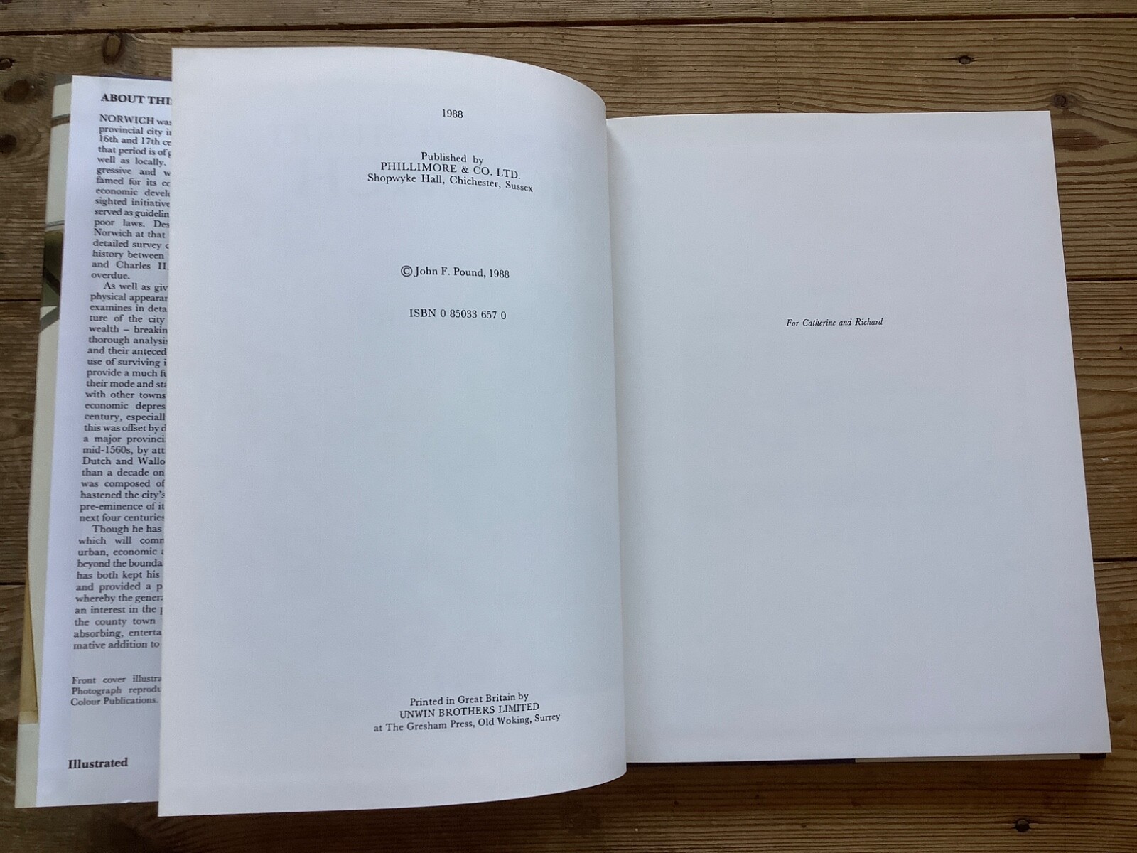 Tudor & Stuart Norwich, John Pound , 1988 1st Hardback