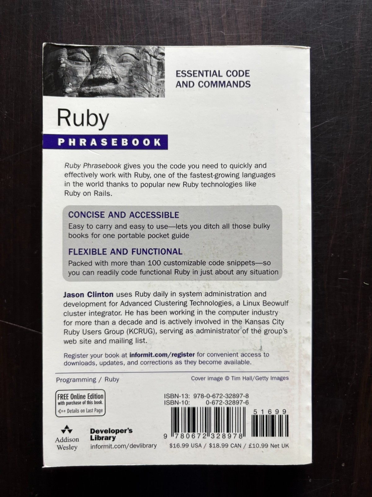 Ruby Phrasebook by Clinton, Jason D. computer language code commands pb