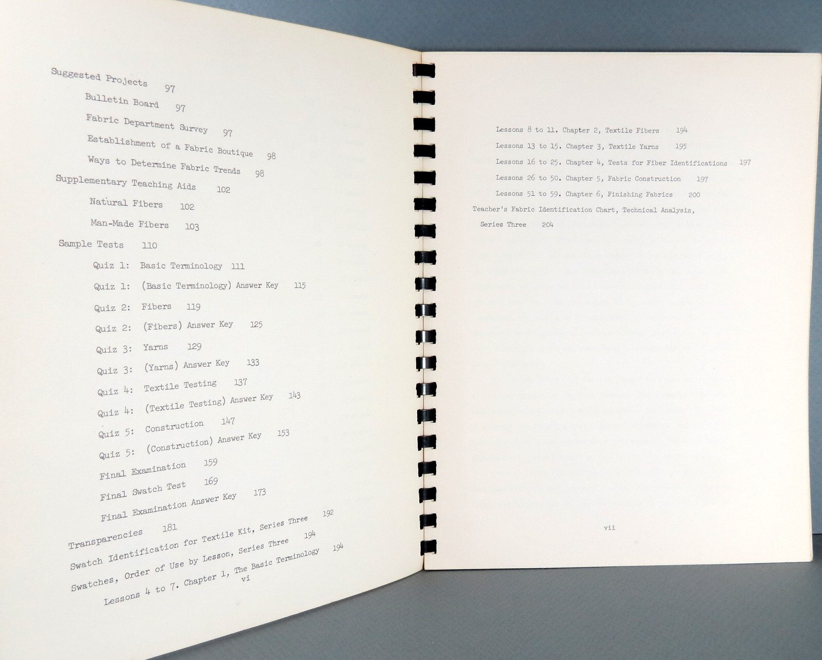 Fashion Textiles and Laboratory Workbook Teacher’s Manual First Edition 1971