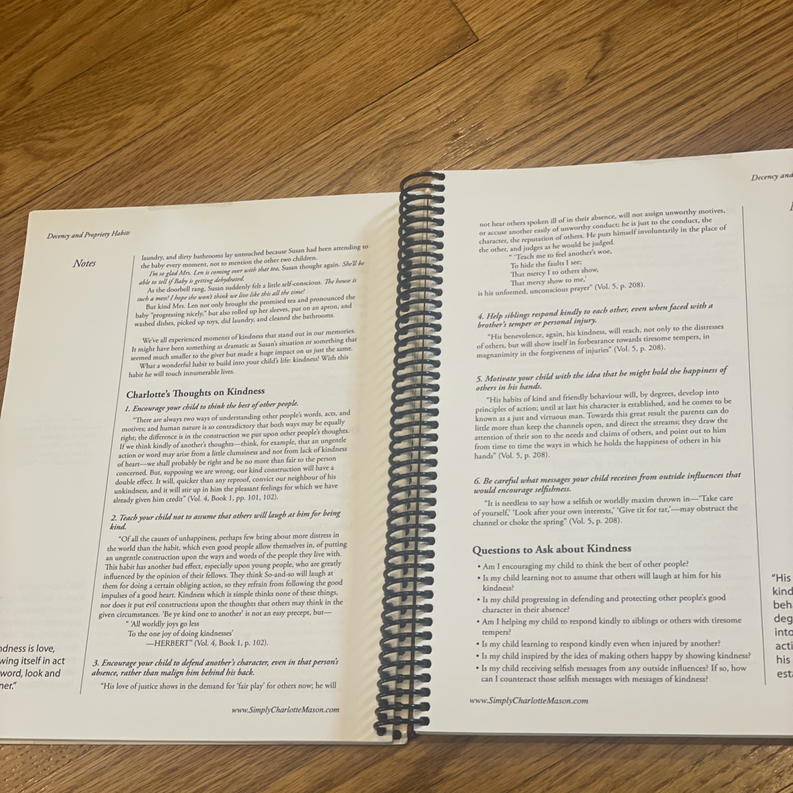 Laying Down the Rails Spiral Book Habits Handbook Simply Charlotte Mason
