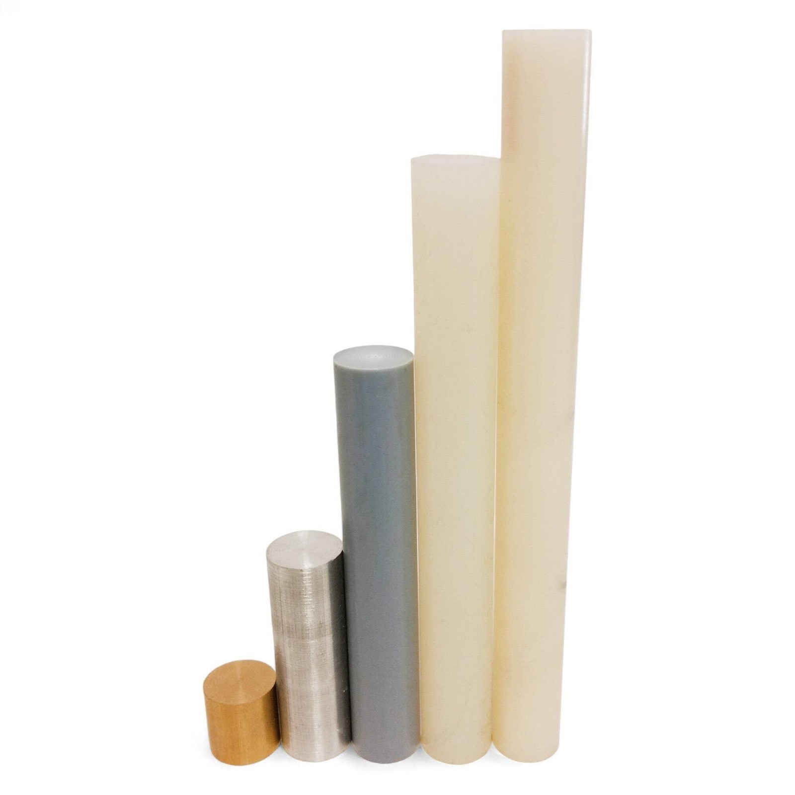 DNRDST05 5 PCS PVC Brass Polyethylene Aluminum Nylon Density Rod Set Kit