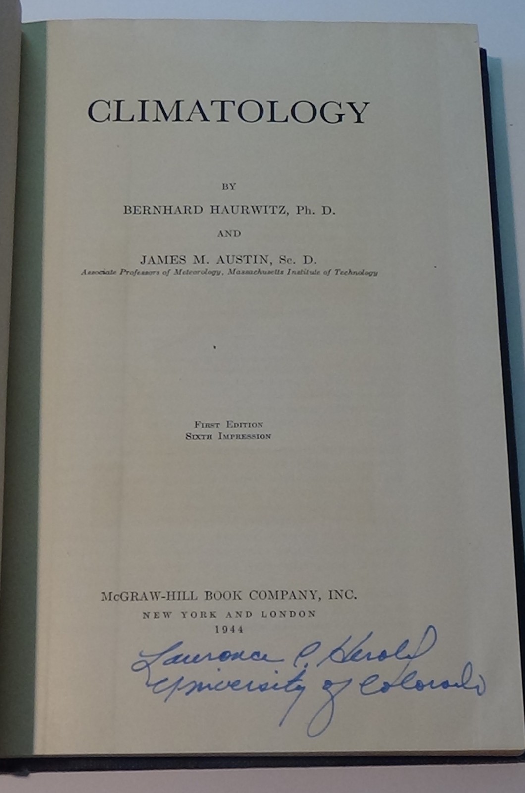Climatology by Haurwitz and Austin [1944]