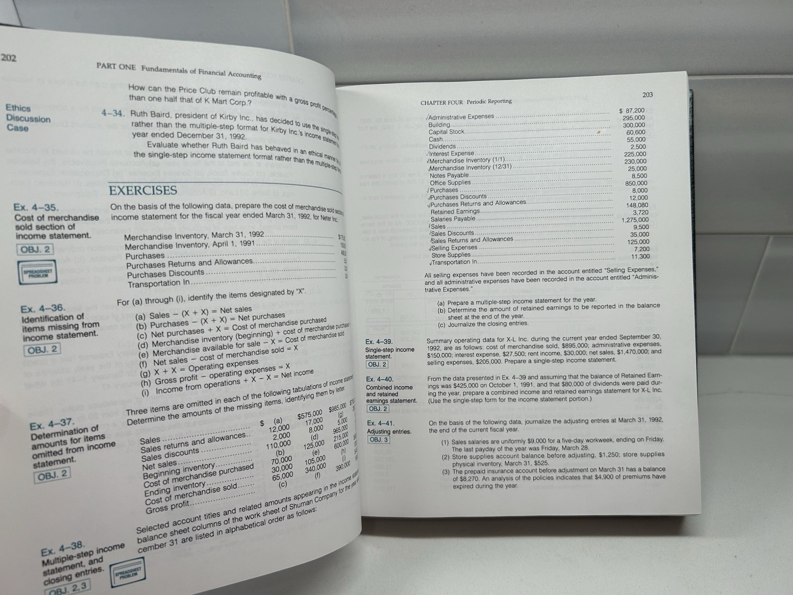 Financial Accounting – Hardcover, by Warren and Fess – 4th Edition SKU F3