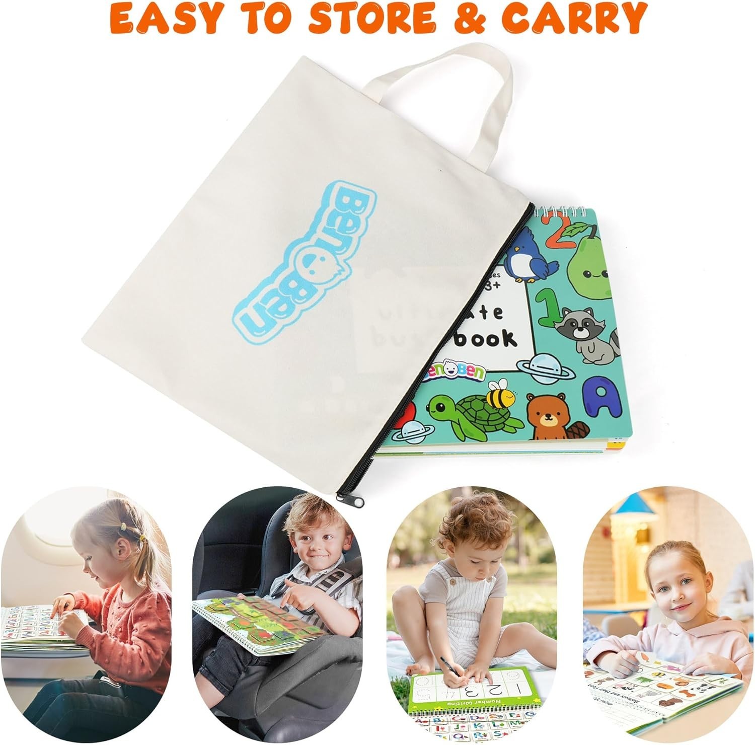BenBen Busy Book for Toddlers, 30 Pages, Pre-Assembled, Preschool L… Fast Ship