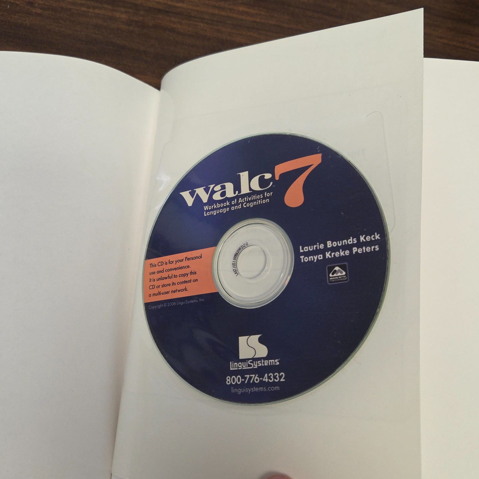 WALC: Workbook of Activities for Language and Cognition (walc 7)