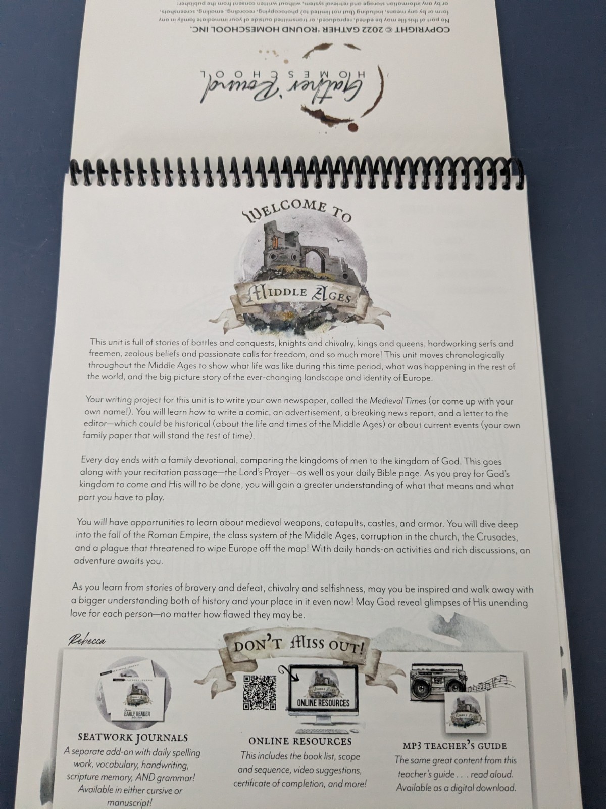 Gather Round Homeschool Curriculum – Middle Ages – High School Workbook