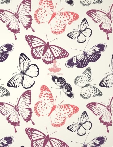 SKETCH BOOK: BUTTERFLY COVER (8.5 X 11) INCHES 110 PAGES, By Sarah Story **NEW**