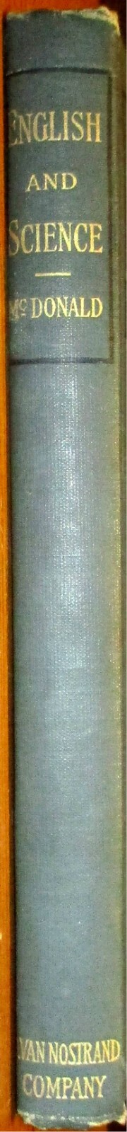 1929 English and Science by Philip B. McDonald H/C 192 Pages