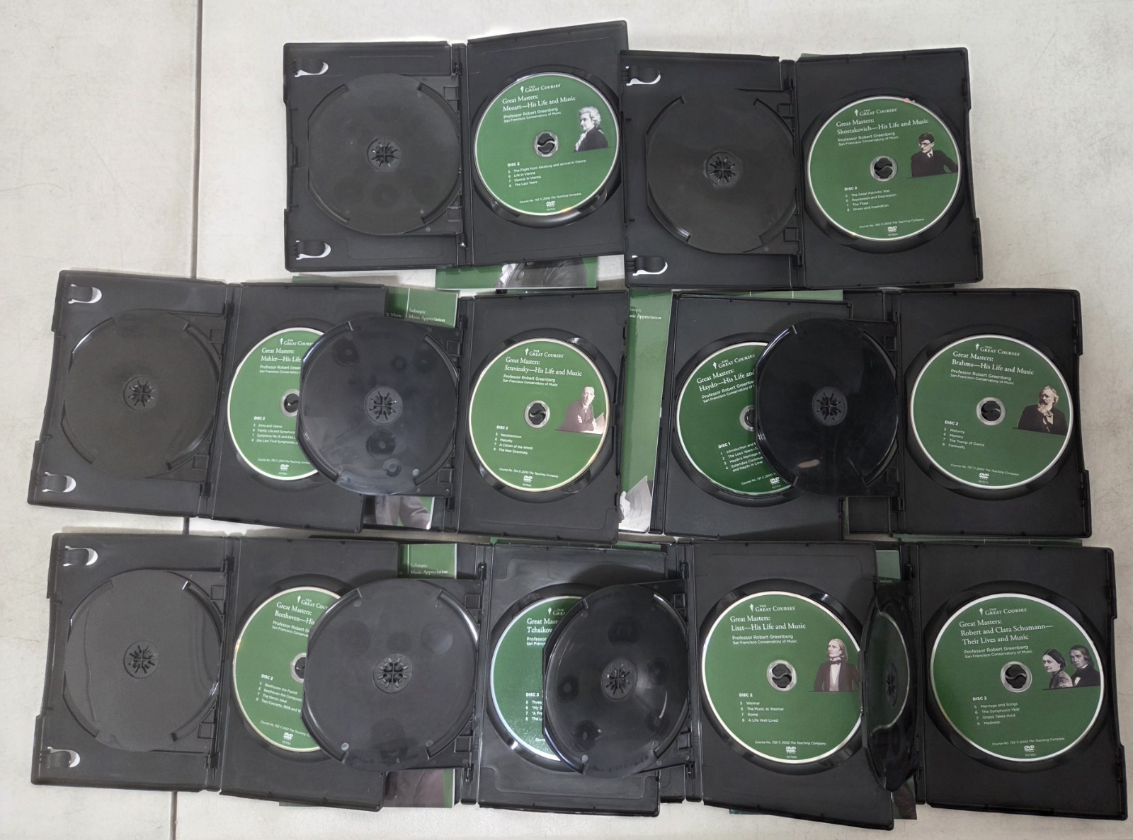 Great Courses Masters + Books 10 DVD Lot Music Appreciation Mozart Haydn Mahler