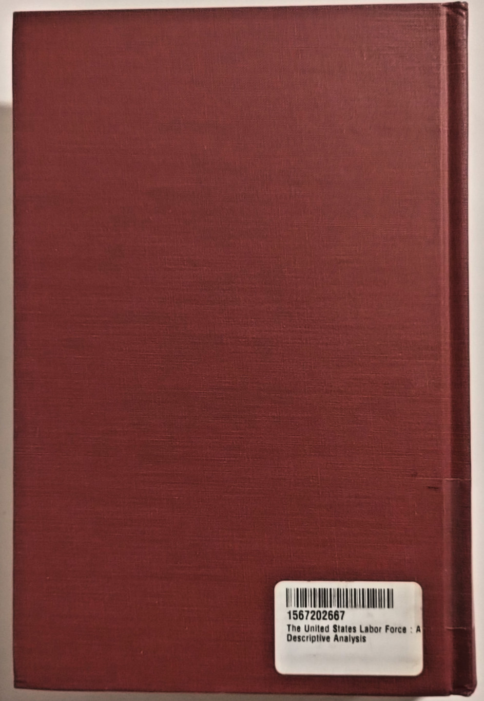 United States Labor Force : A Descriptive Analysis by Ruth Prywes 2000 Ex Libris