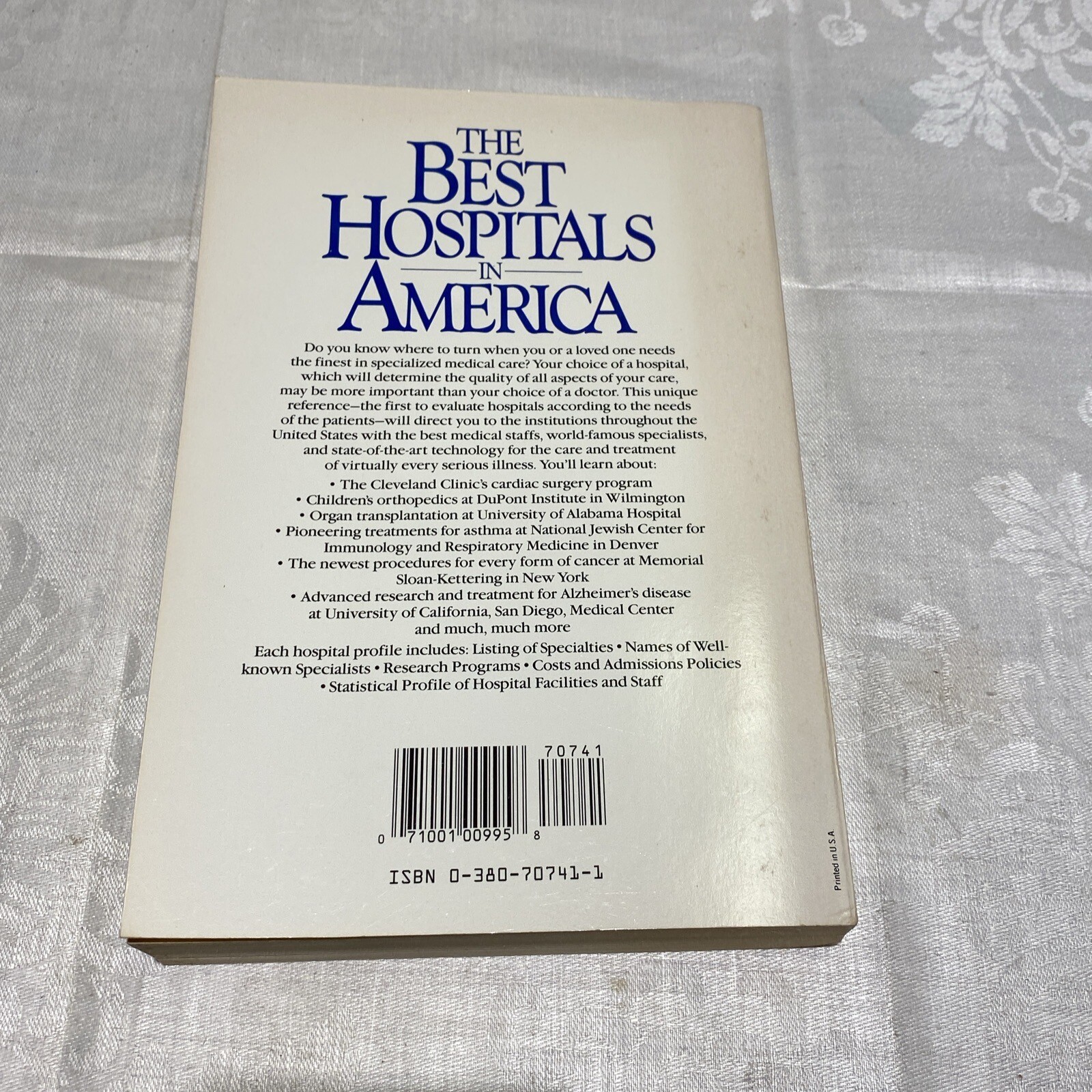 Vintage The Best Hospitals in America Paperback Book by Linda Sunshine