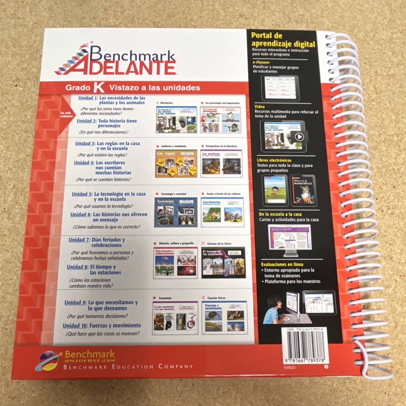 Benchmark Adelante Teacher’s Edition Grade K Spiral Bound Volume 1 (SPANISH)