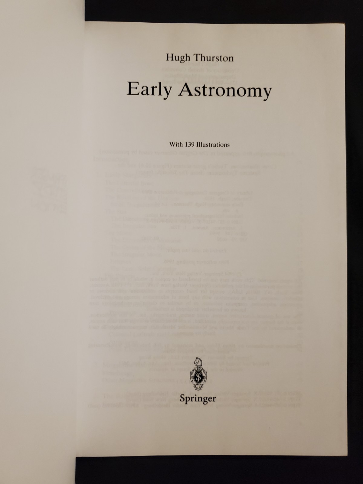 Early Astronomy by Hugh Thurston – Springer – 1996 1st Ed Softcover EXCELLENT