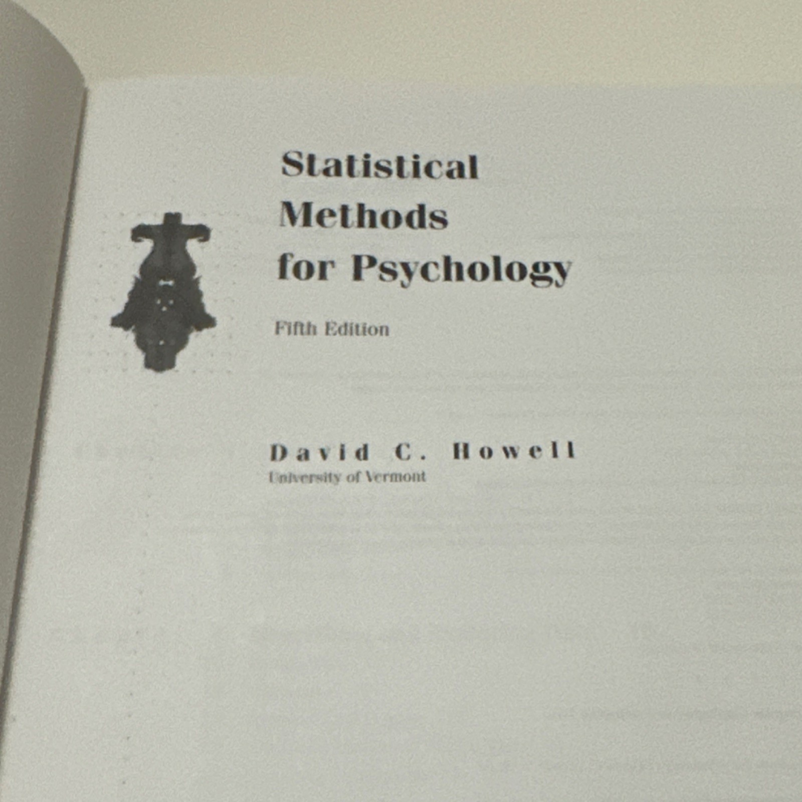 Statistical Methods for Psychology Fifth Edition David C. Howell Hardcover