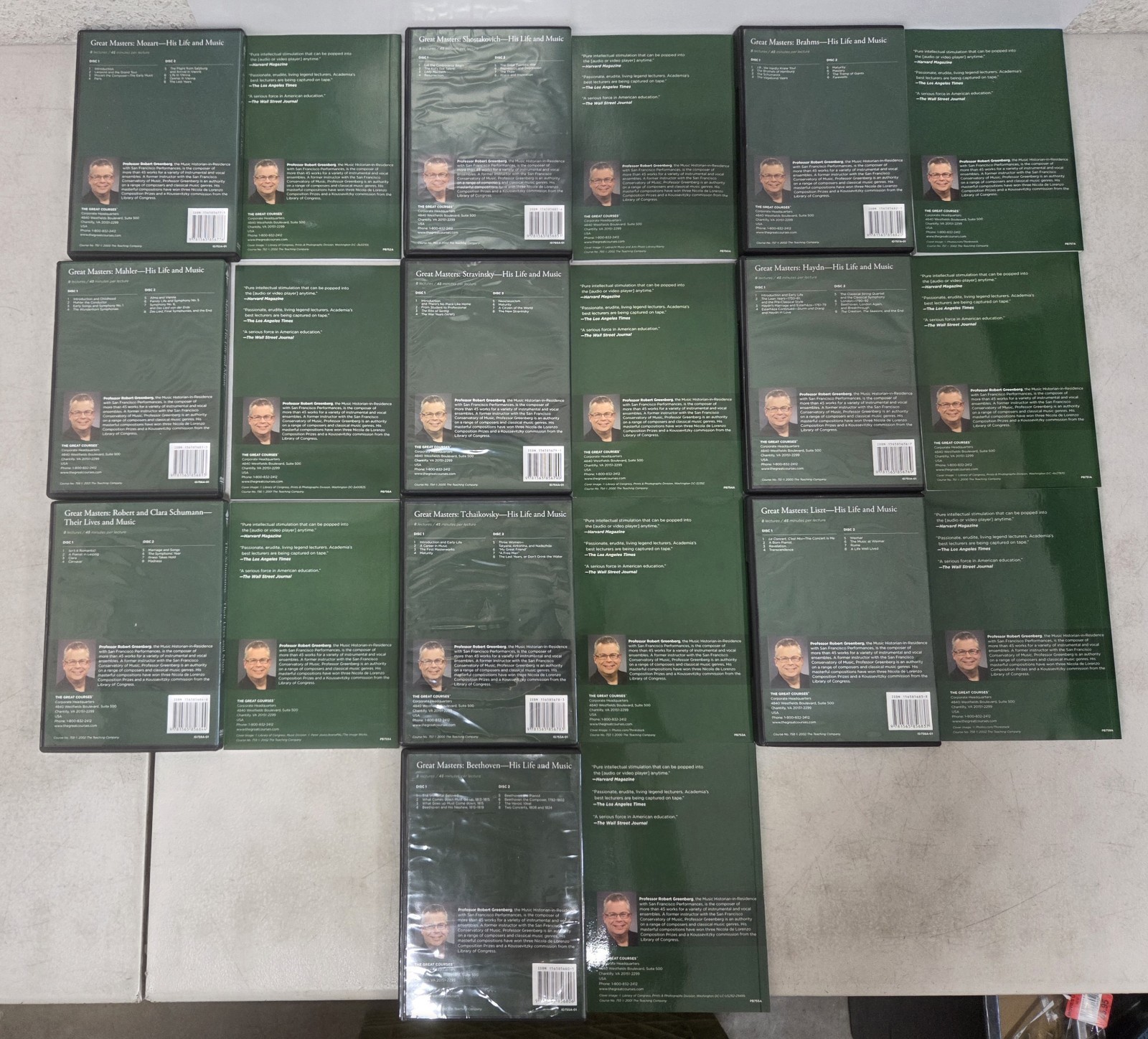 Great Courses Masters + Books 10 DVD Lot Music Appreciation Mozart Haydn Mahler