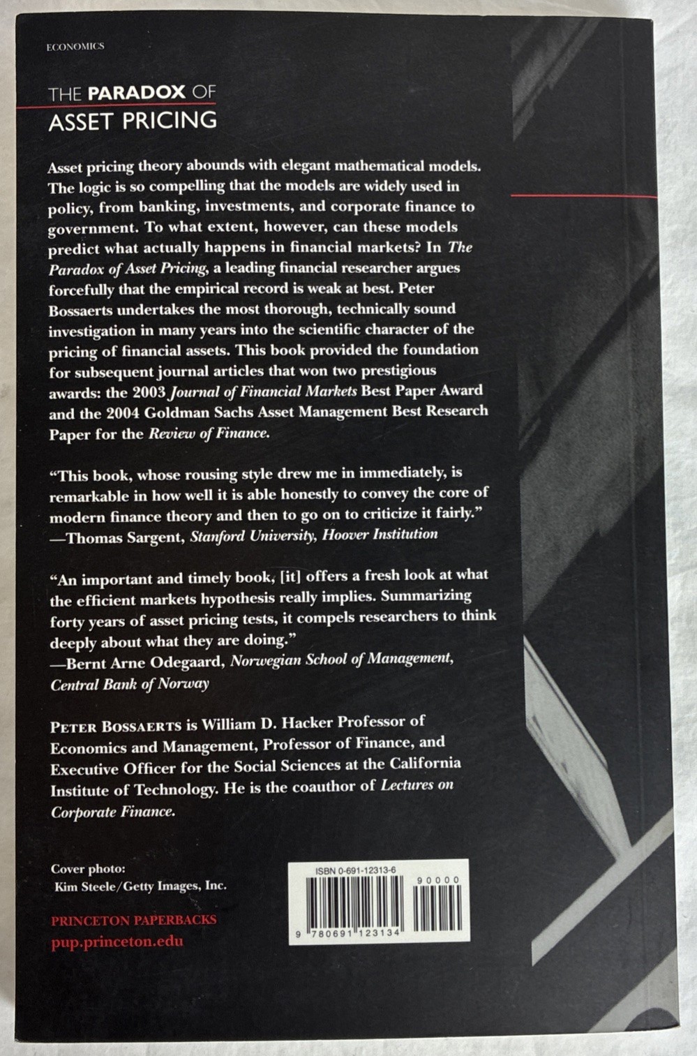 THE PARADOX OF ASSET PRICING (FRONTIERS OF ECONOMIC By Peter Bossaerts Very Good