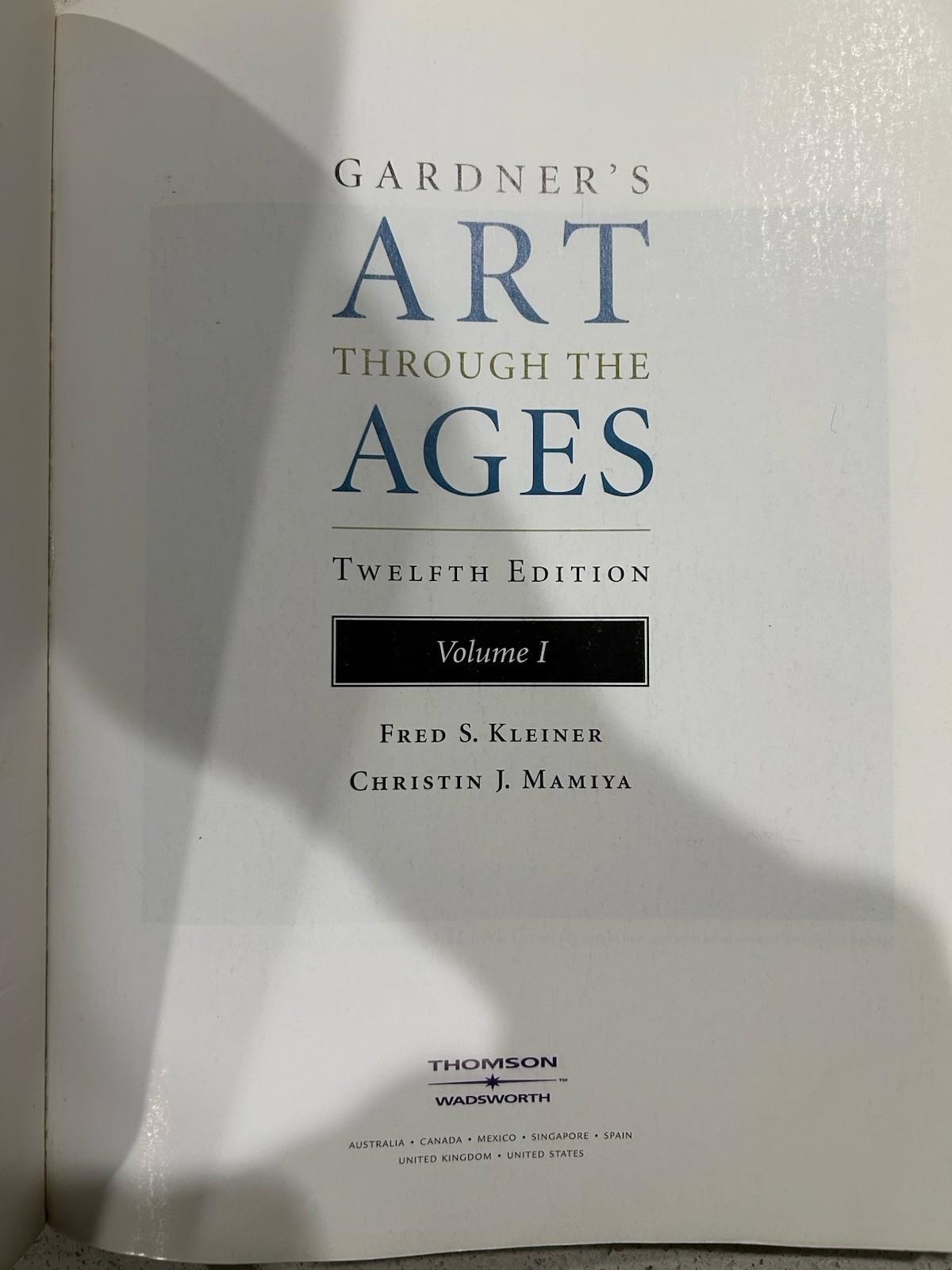 Gardner’s Art Through The Ages Volume 1 by Fred S Kleiner Paperback Softback