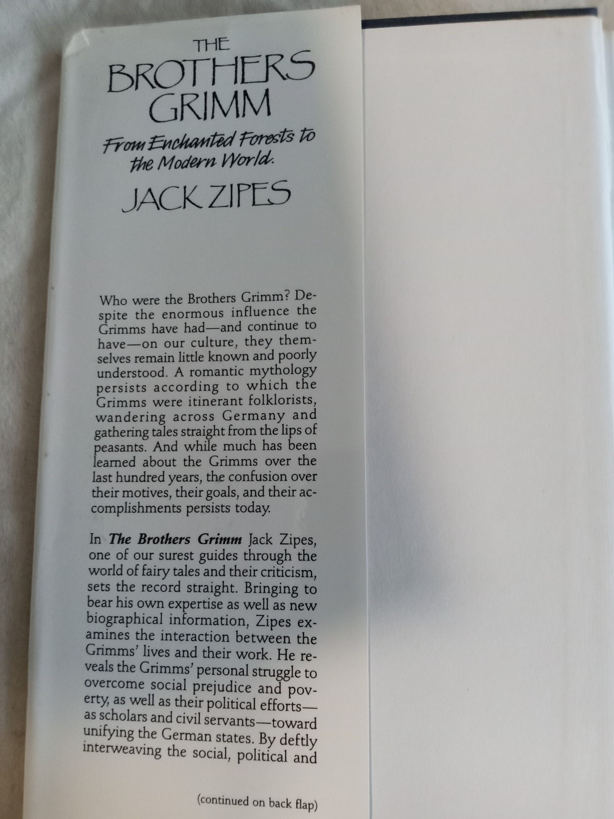 Brothers Grimm Hardcover Jack Zipes 1988 First Print NM