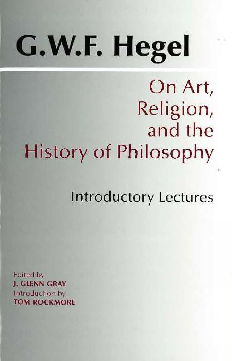 On Art, Religion, and the History of Philosophy: Introductory Lectures (Hack…